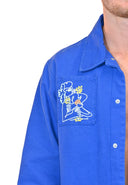 Veste natif en matière canva de couleur bleu