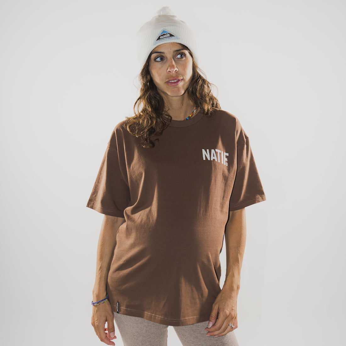 T-shirt unisexe classique mountain marron Natif