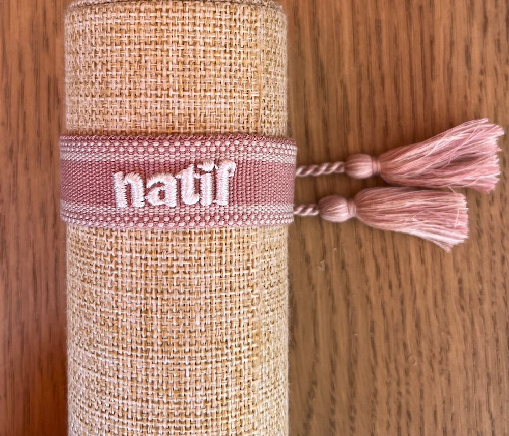 Bracelet tissu rose sombre Natif