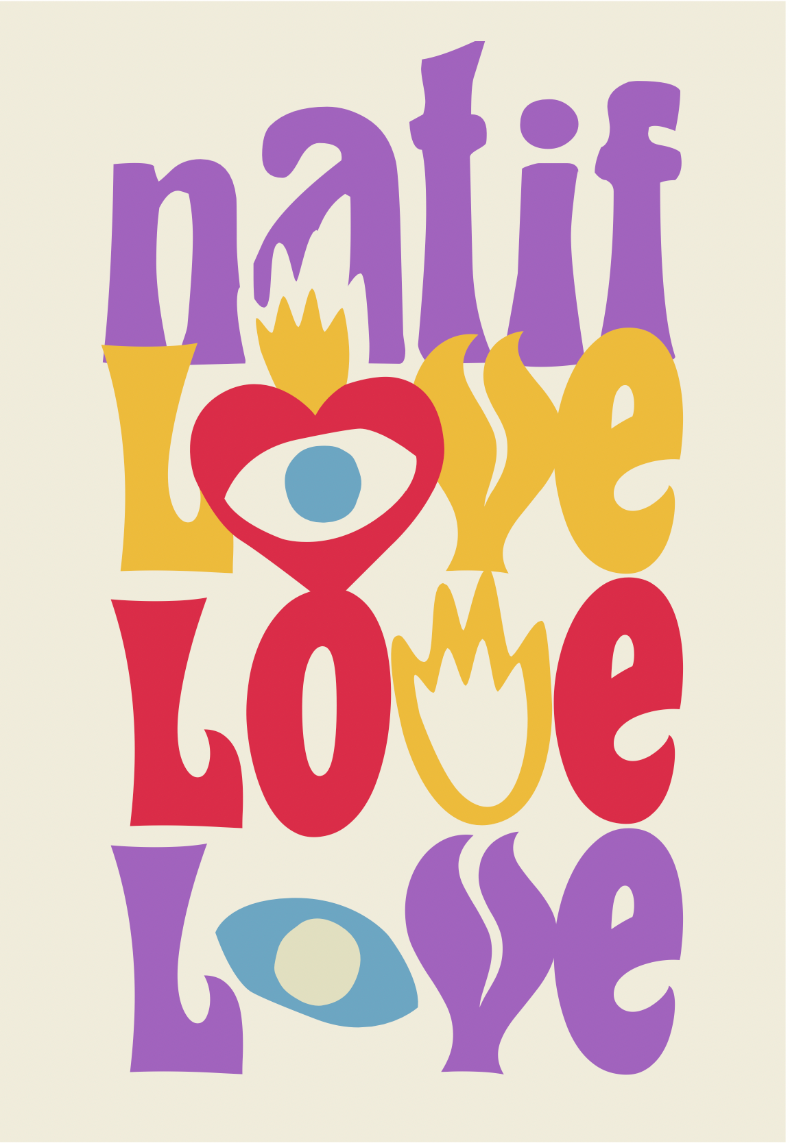 Affiche murale Natif love love love pour décoration intérieure