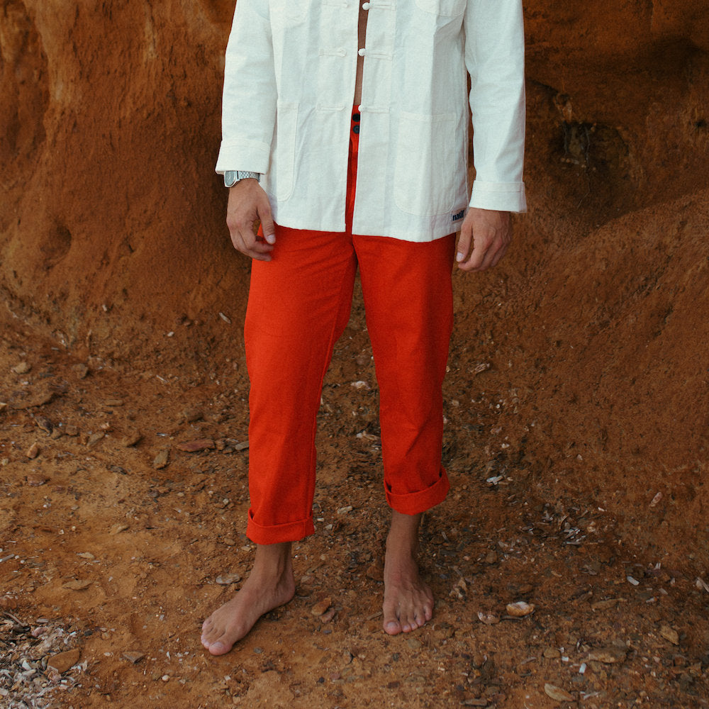Pantalon bleu de chine rouge Natif pour homme